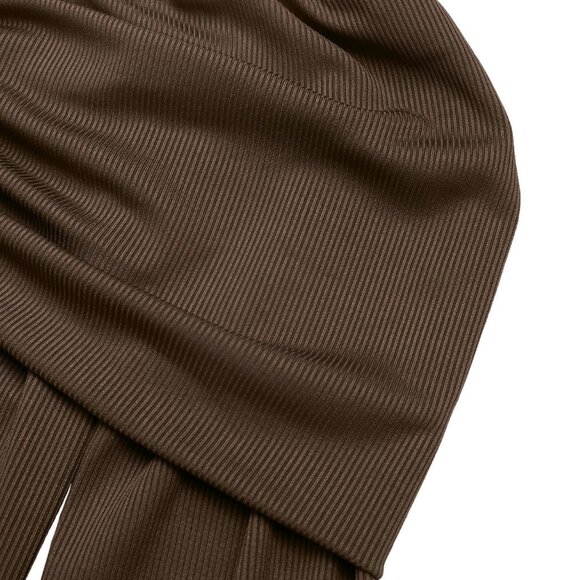 Off-Shoulder Long Sleeve Bodycon Maxi Dress | Formal Solid Dress - Picture 11 of 12